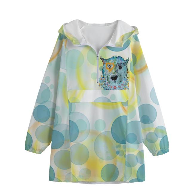 Leichte Regenjacke  Anton – Popart Hundemotiv, 100 % Polyester, Unisex, Mix, Mischling, West Highland Terrier, Westi